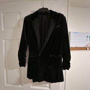 1. STATE Black Velvet Button Front Blazer